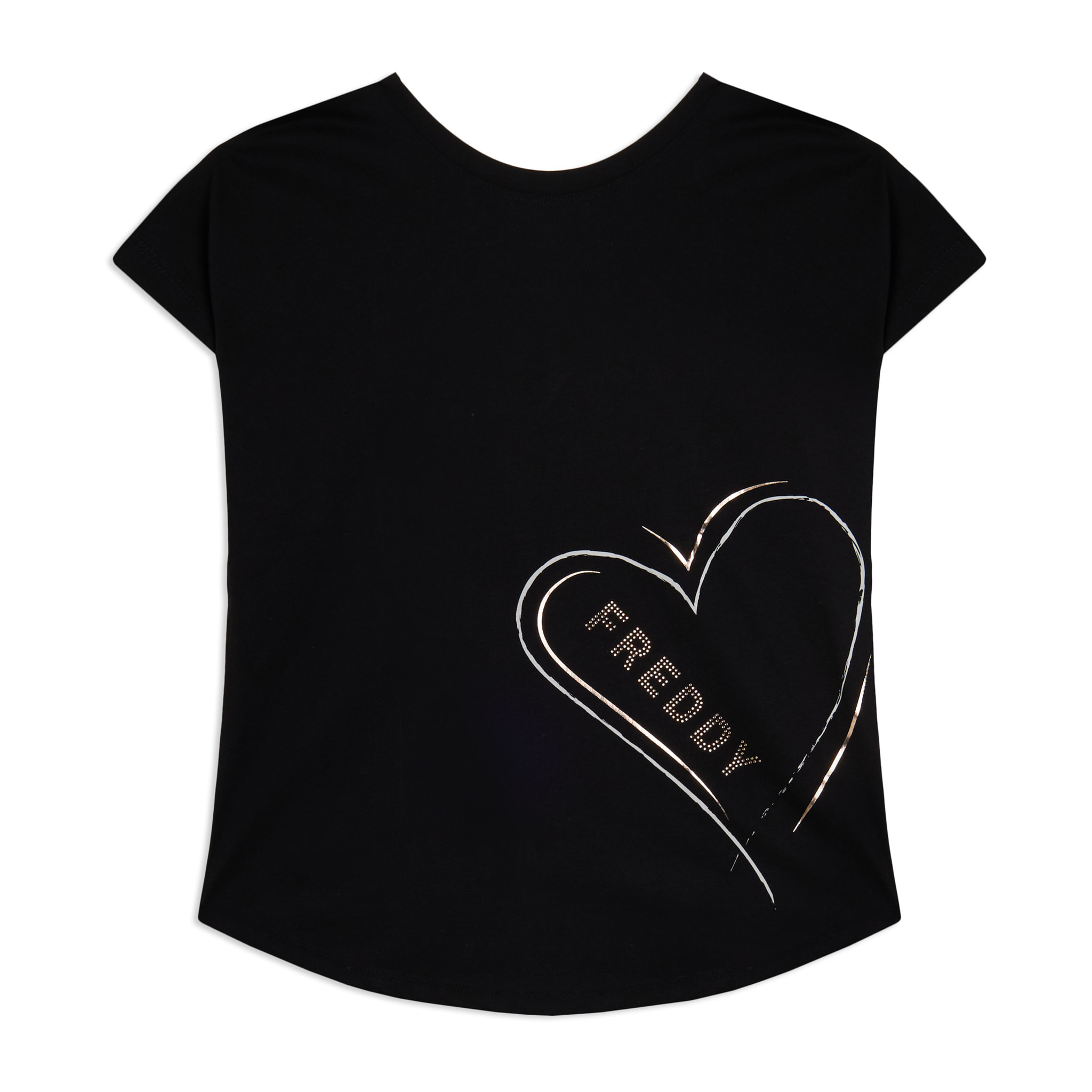 T-shirt reversibile con cuori e logo