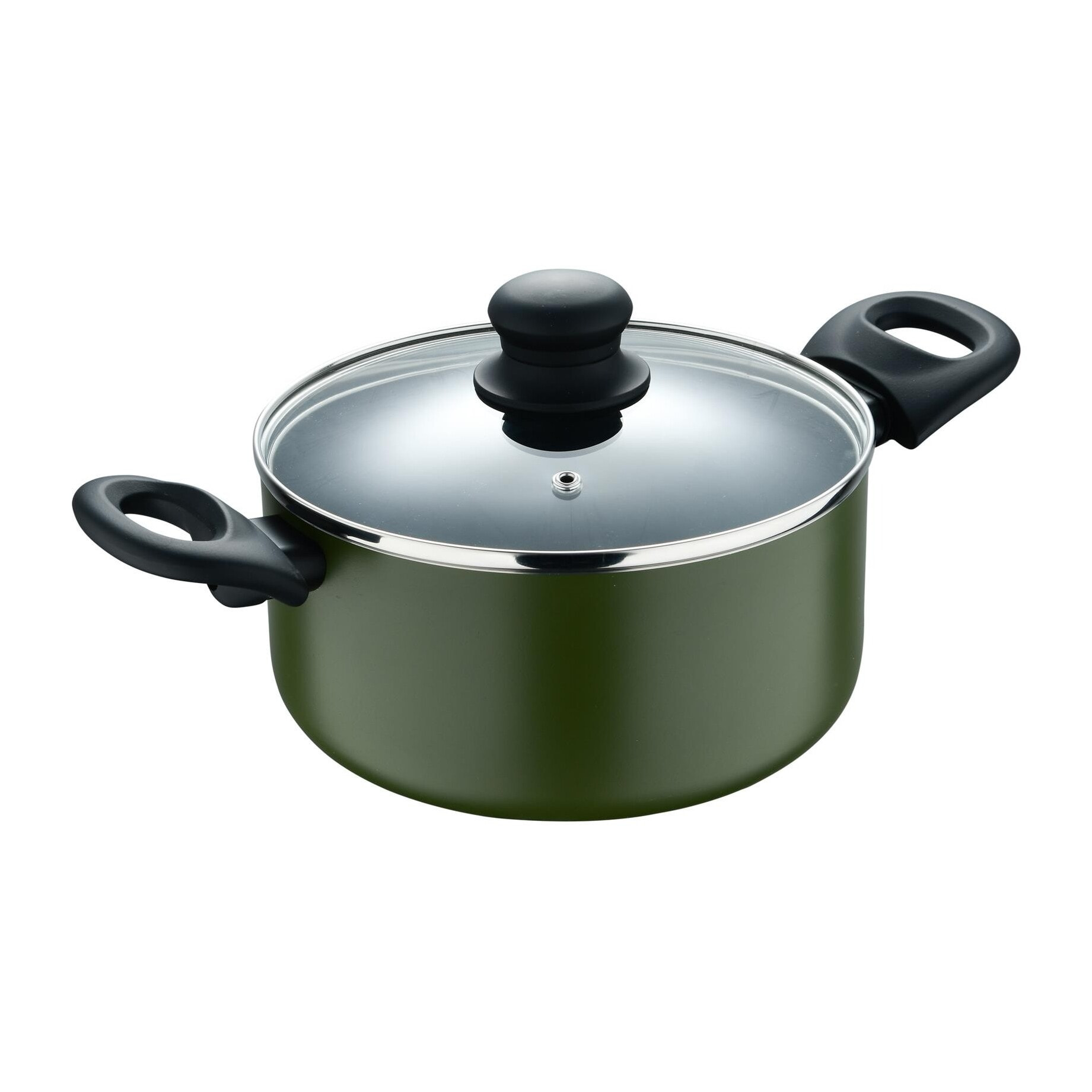 Cacerola con tapa en aluminio prensado, antiadherente, ideal para cocina diaria