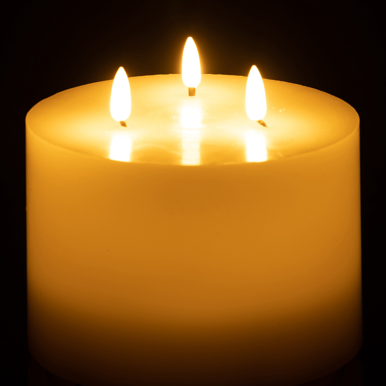 J-Line bougie 3 Flames - blanc - medium - LED