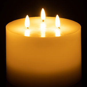 J-Line bougie 3 Flames - blanc - medium - LED