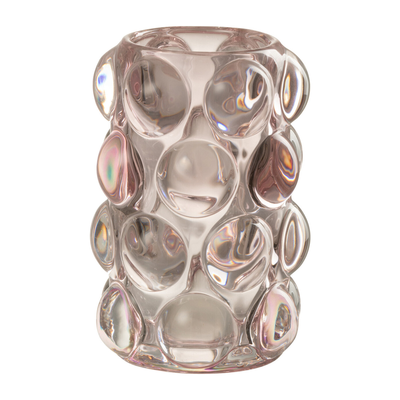 J-Line bougeoir Bollie - verre - rose