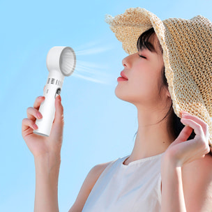 Ventilador sin aspas portátil con 5 niveles de velocidad y pantalla LCD.