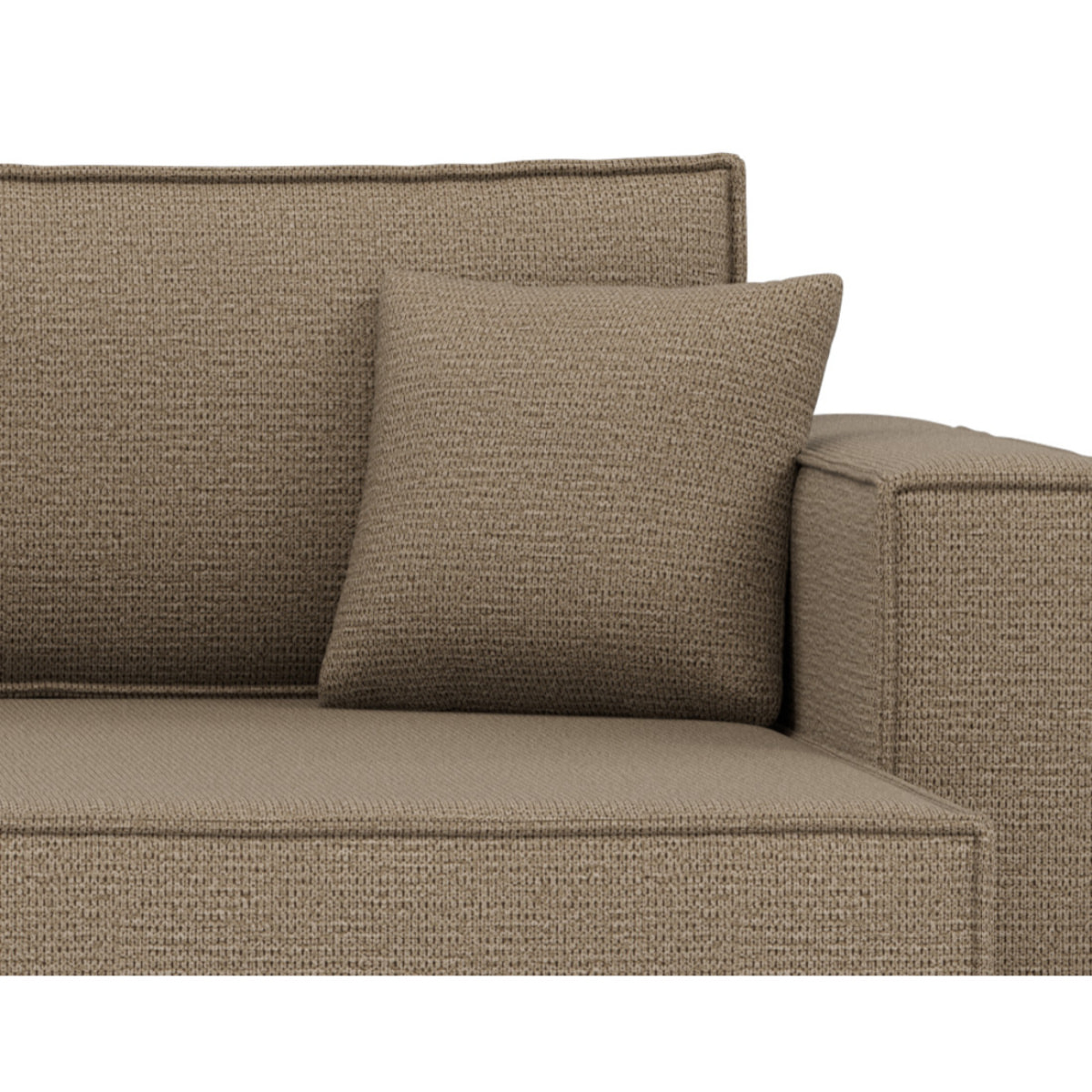 Jonas - canapé d'angle réversible 4 places convertible avec coffre en tissu texturé - Taupe
