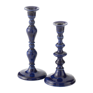 J-Line Bougeoir Pag Aluminium Bleu