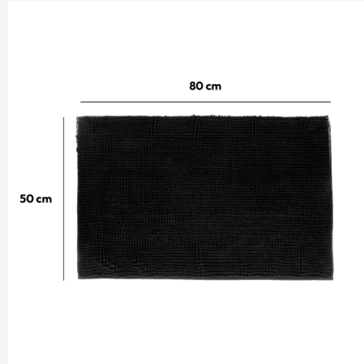 Tapis de bain 50x80 cm Noir Colorama