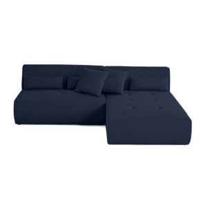 Onyx - canapé modulable d'angle réversible 4 places - en tissu mailles 3D - Bleu