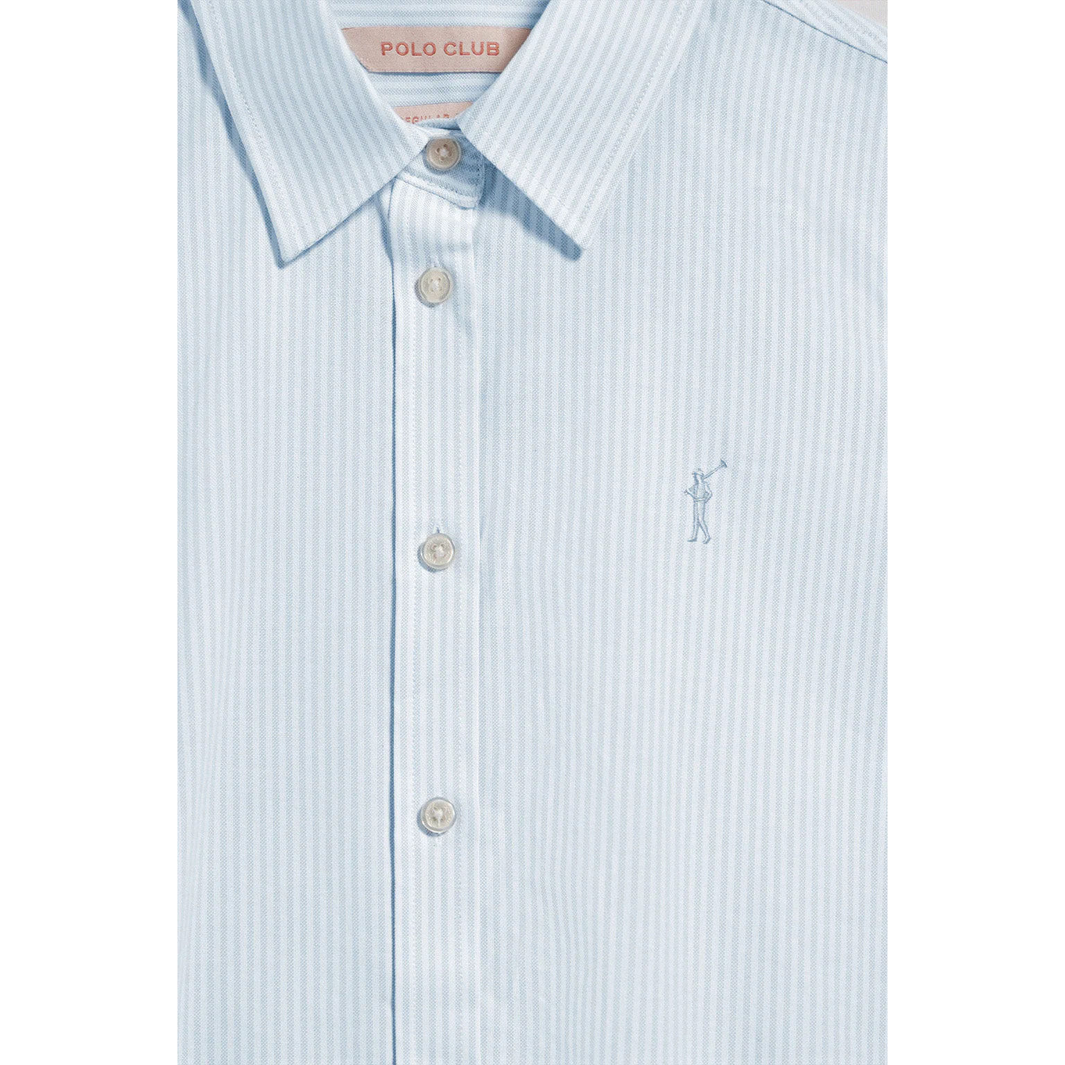 Camicia oxford a righe blu con logo Rigby Go