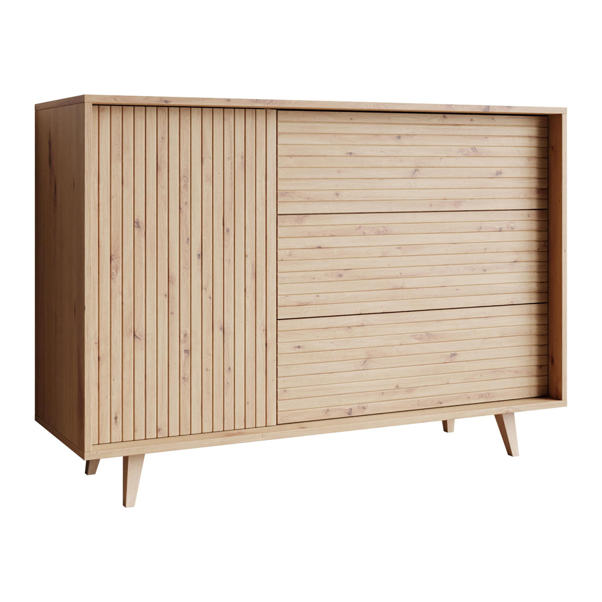 Diego - buffet - effet bois - 3 tiroirs et 1 porte - 120 cm - Bois