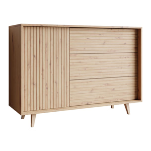 Diego - buffet - effet bois - 3 tiroirs et 1 porte - 120 cm - Bois