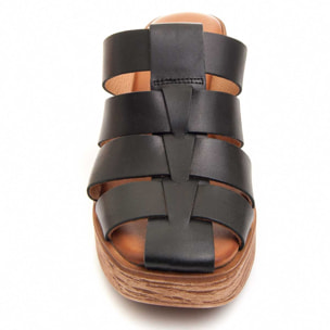 Sandalias De Tacón - Negro - Altura: 6 cm