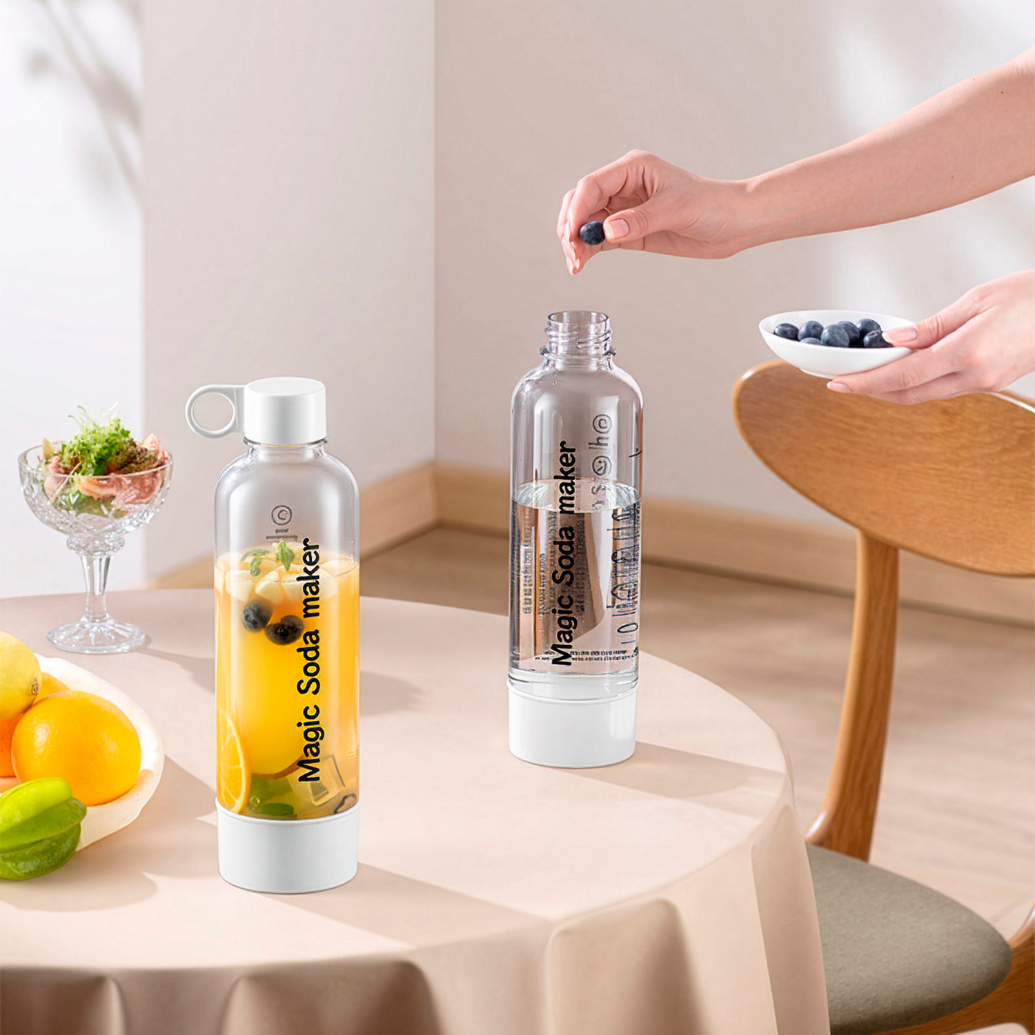 Máquina portátil KT-128A para preparar agua con gas y bebidas carbonatadas en casa. 1L de capacidad.