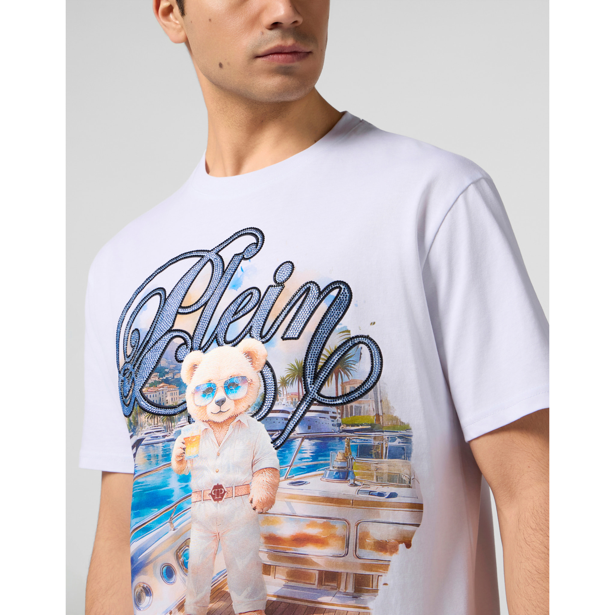 PHILIPP PLEIN Camiseta de cuello redondo y manga corta TEDDY