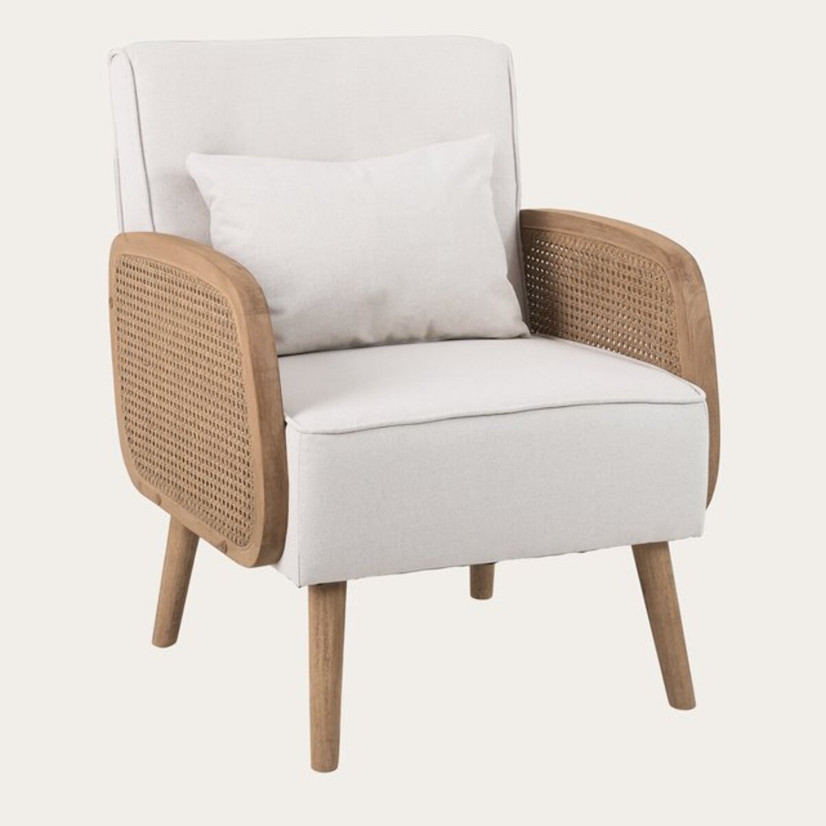 Fauteuil Corfu -textile et mousse pu-couleur naturel/beige 57 x 83 x 55 cm