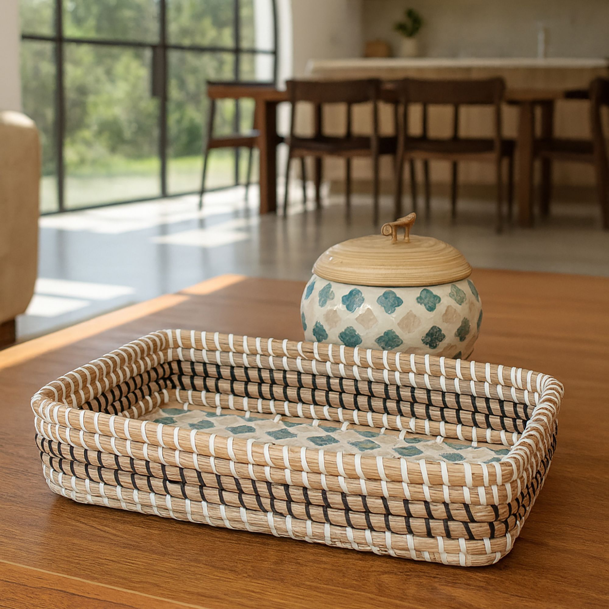 Plateau en jonc de mer et coquillages  PAROS