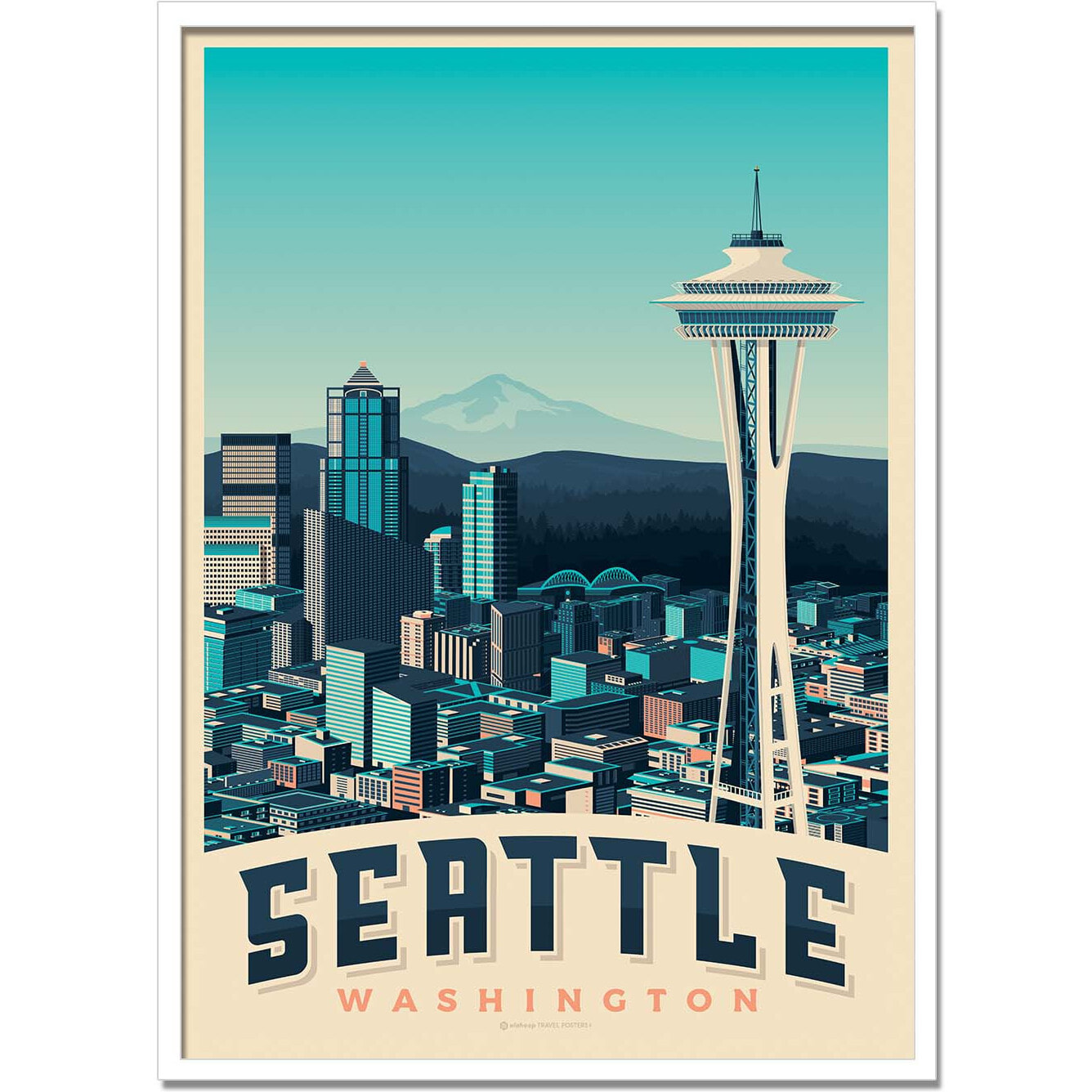 Affiche - Seattle - Olahoop Travel Posters