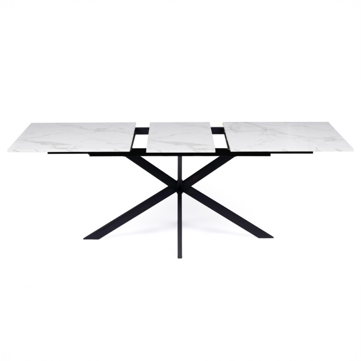 Table à manger extensible Spider 160-200cm effet marbre blanc