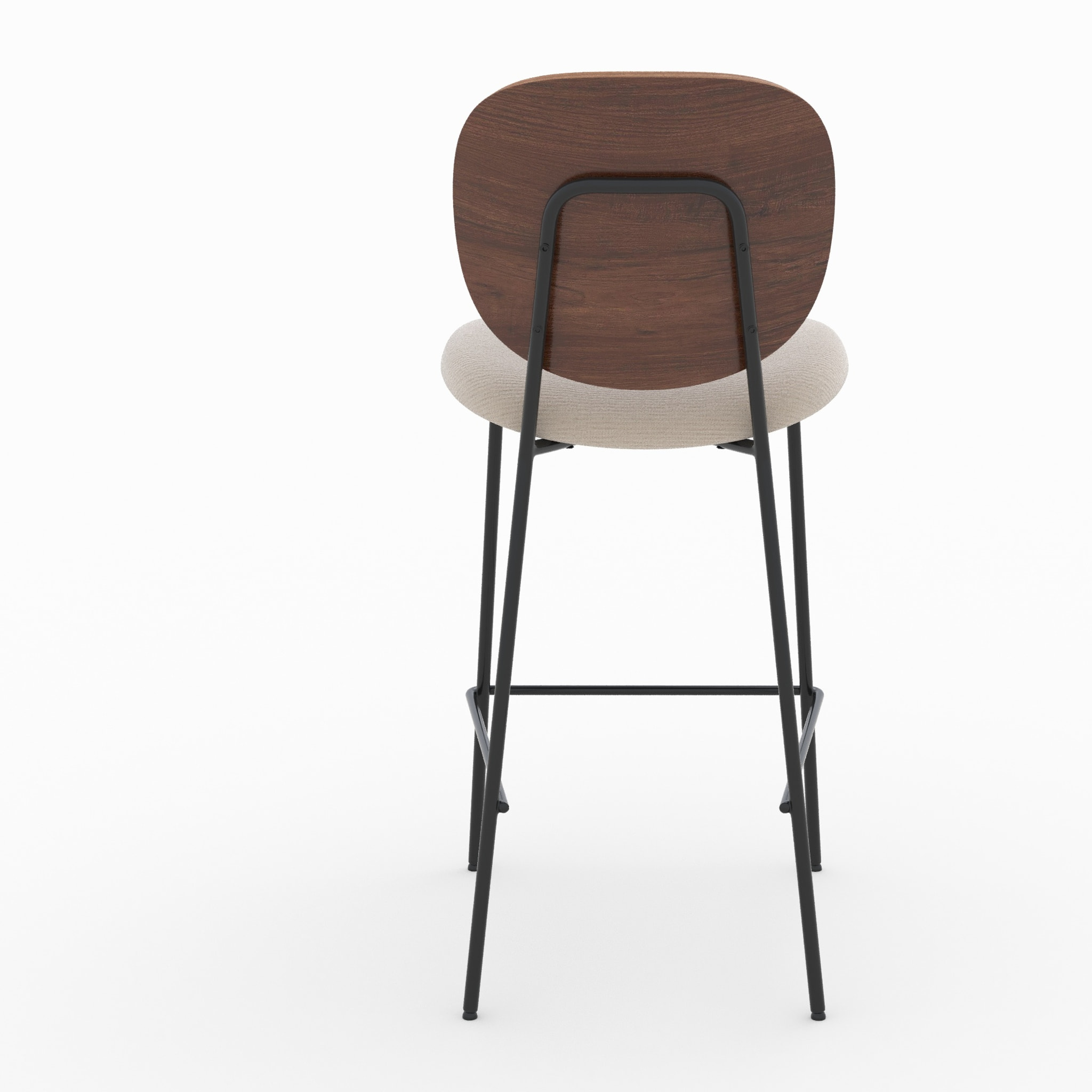 Lot de 2 chaises pour îlot central 65,5 cm en tissu beige - Simone