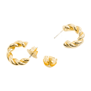 Pendientes de 17mm de diámetro acabado oro 18K