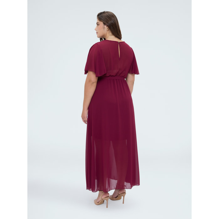Fiorella Rubino - Vestito Dream in georgette con scollo a V - Fucsia