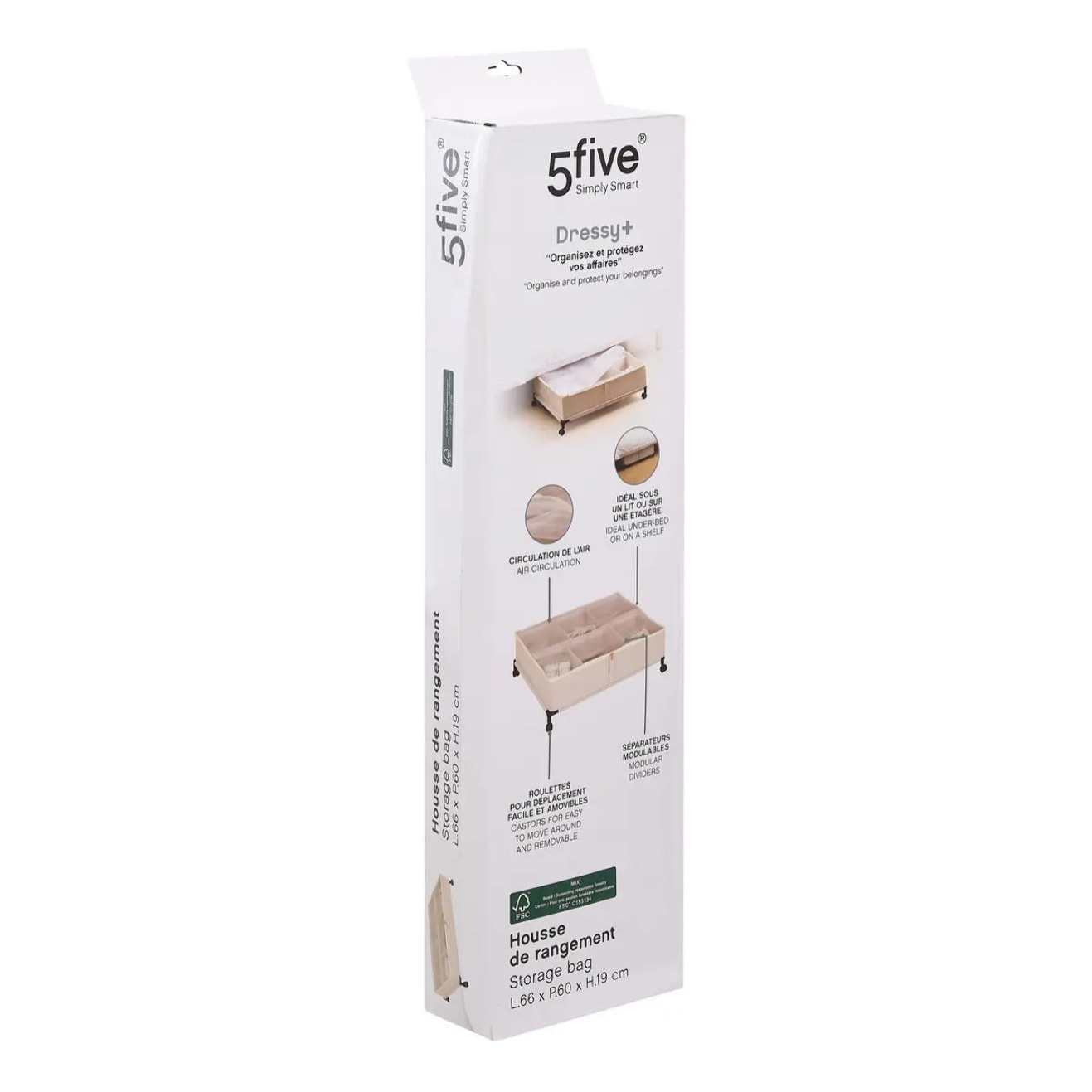 Housse pour vêtements Dressy Plus L66cm beige