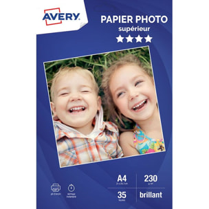 Papier photo AVERY 35 Photos brillantes A4 230g