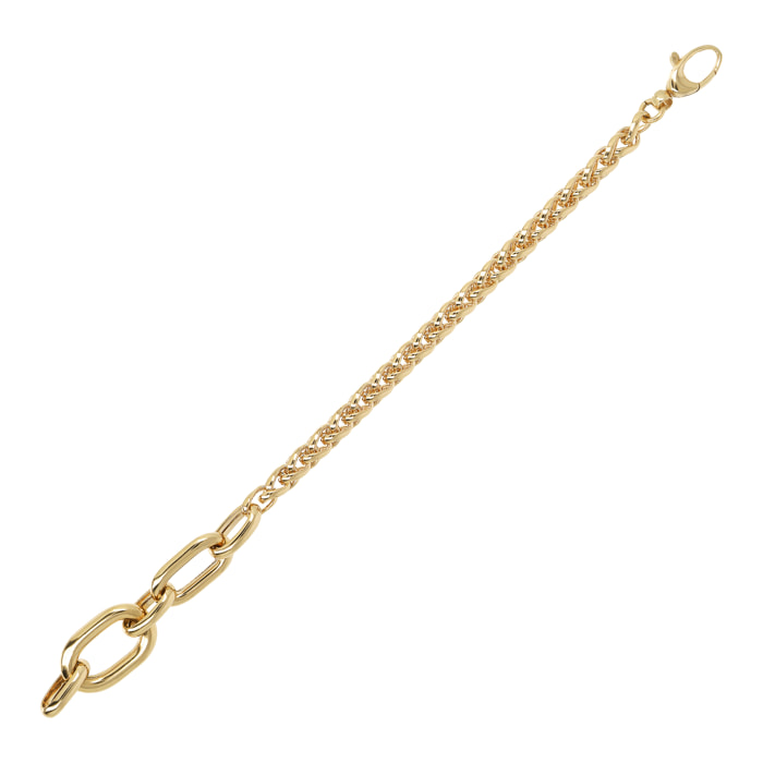 Bracciale Golden Catena Spiga e Maglie Ovali