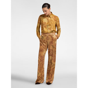 Elena Mirò - Camicia in raso con stampa paisley - Oro