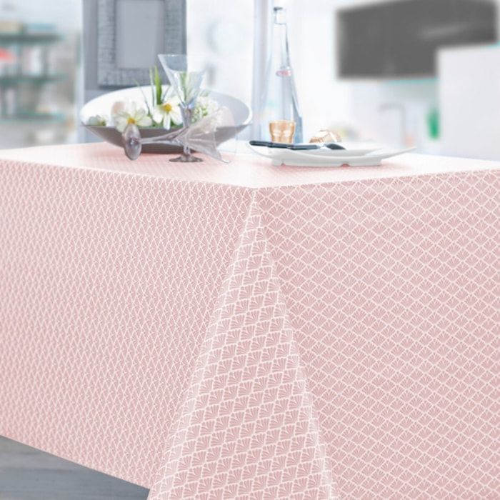 Nappe coton enduit GATSBY rose