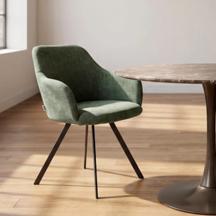 Chaise avec accoudoirs pivotante Lady Loco Coco verte Kare Design