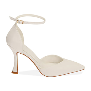 Zapato de Salon blanco, tacco 9,5 cm
