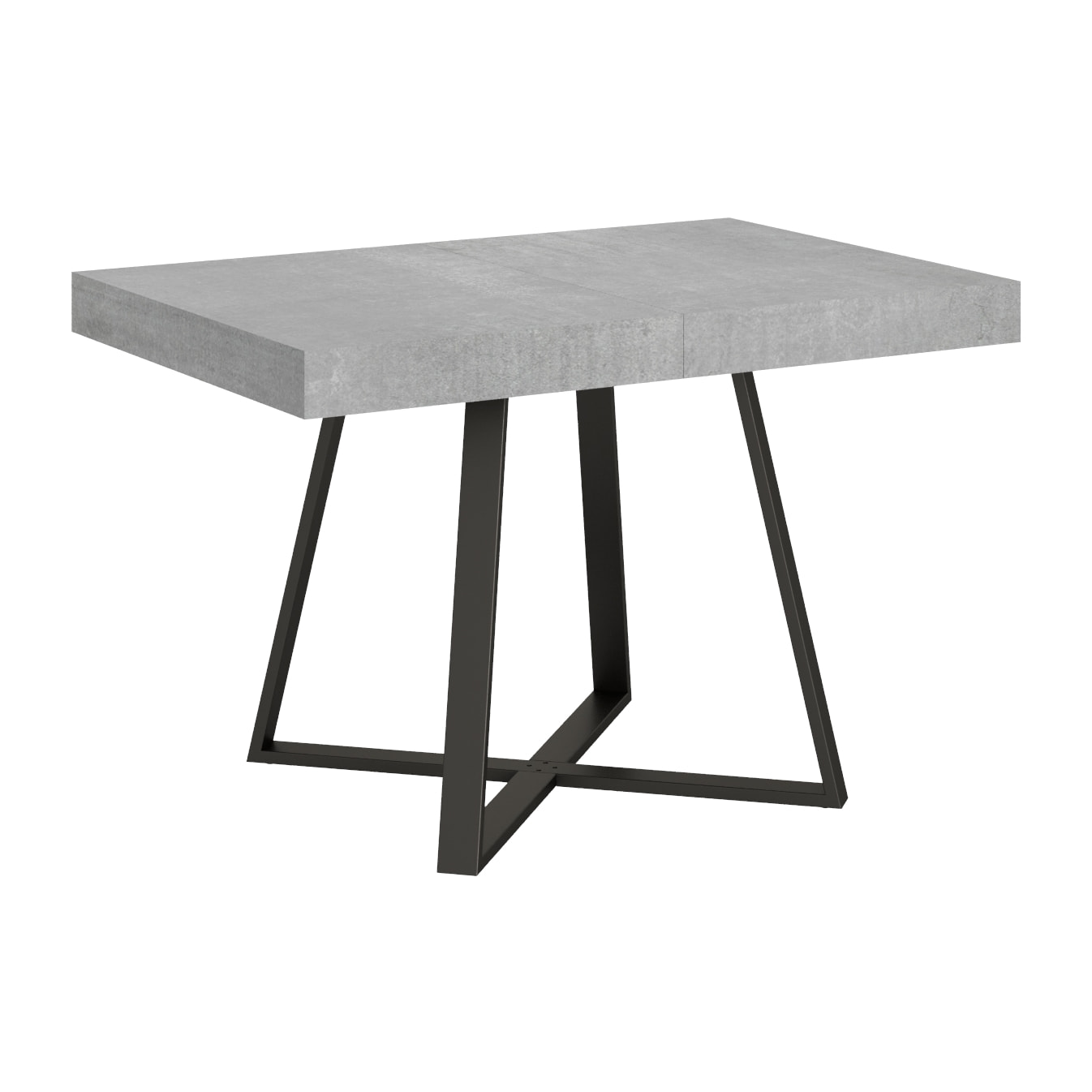 Mesa extensible 80x120/204 cm Abbraccio cemento patas antracita