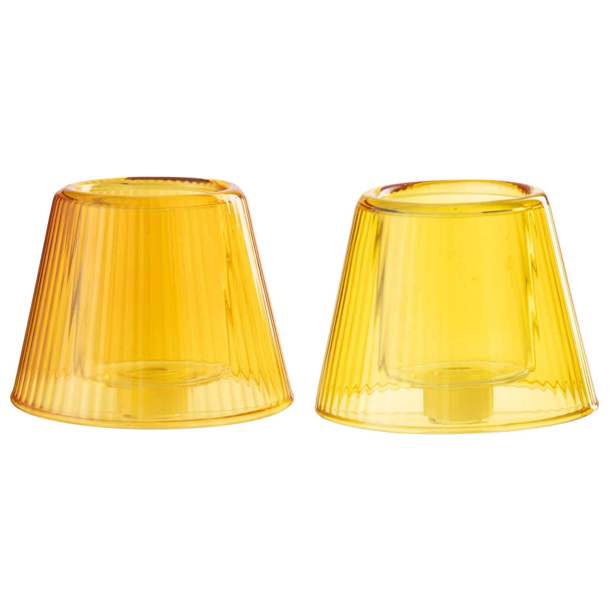 J-Line photophore Chapeau - verre - jaune/orange - 2 pièces