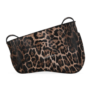 Bolso bandolera con estampado de leopardo y cremallera