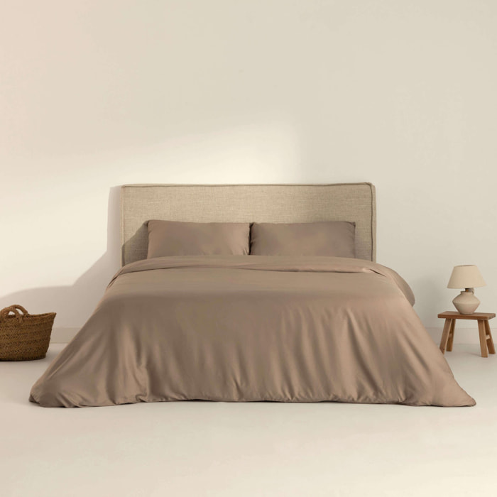 Housse de couette en satin 157 fils Greige