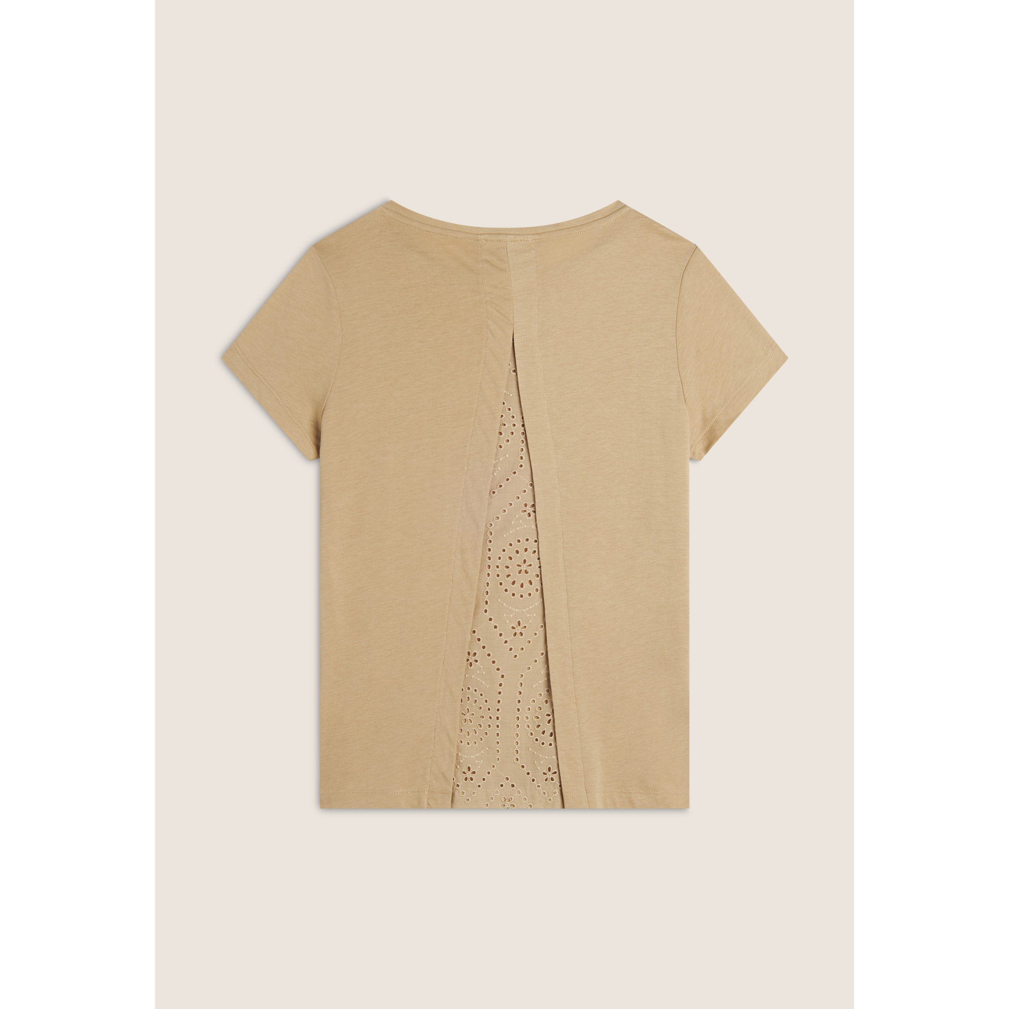 T-shirt con inserto posteriore in Sangallo