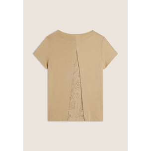 T-shirt con inserto posteriore in Sangallo