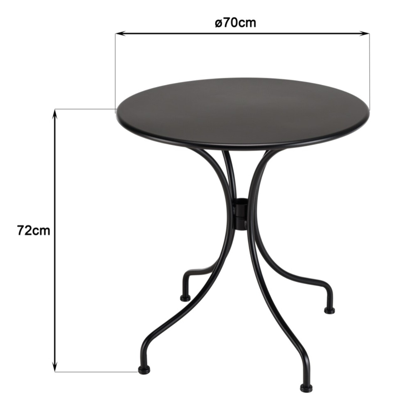 VIANNEY - Table de jardin ronde 2 personnes 70x70cm