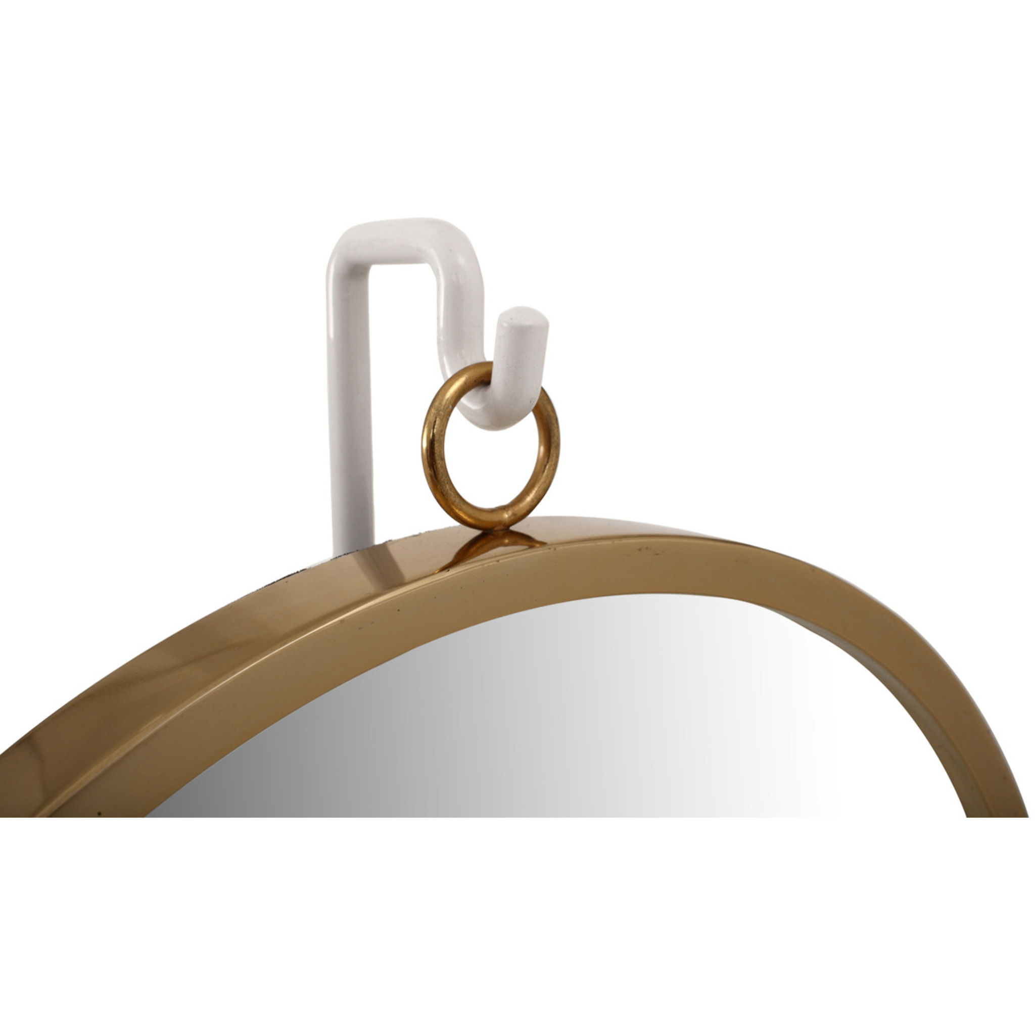 Specchio da tavolo Eleganca in metallo bianco e oro