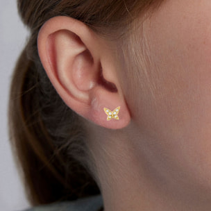 Pendientes Mariposa acabado oro amarillo 18k