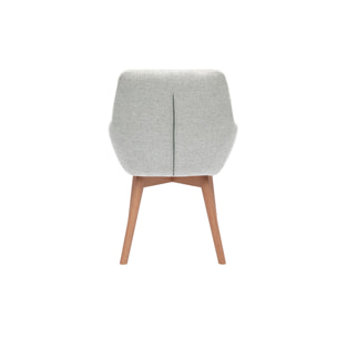 Chaises en tissu effet velours texturé gris clair et bois clair (lot de 2) ALESS