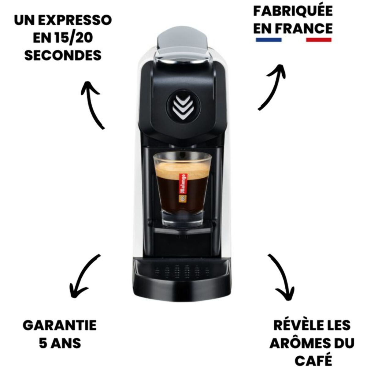 Cafetière à dosette MALONGO EOH BLANC MAT