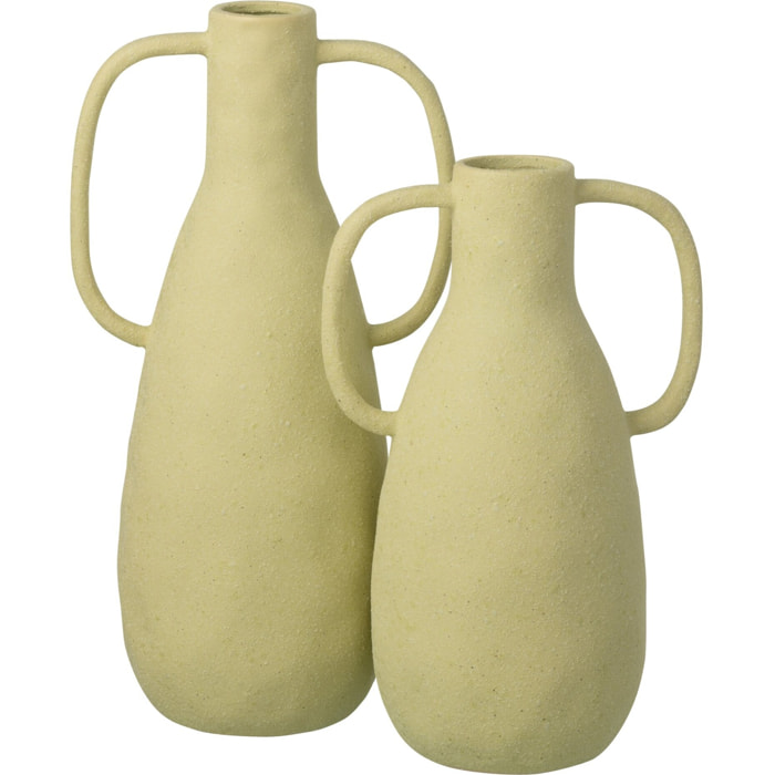 J-Line Vase Jodi - grès - vert menthe - large