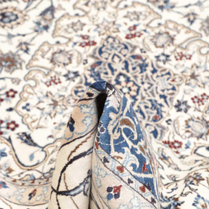 Tapis d'orient, motif oriental noué main en laine et soie