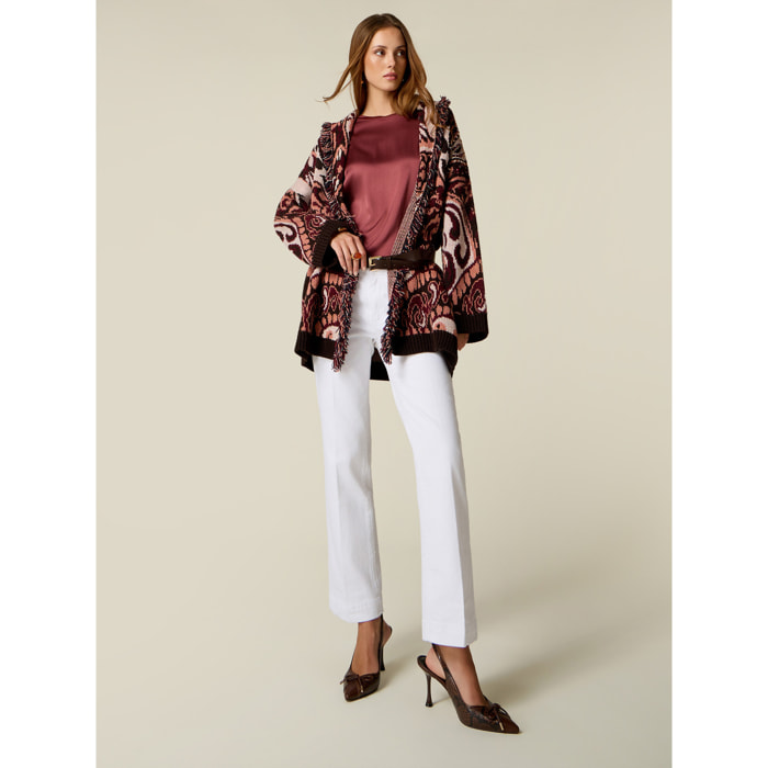 Oltre - Pantaloni in drill misto cotone - Bianco