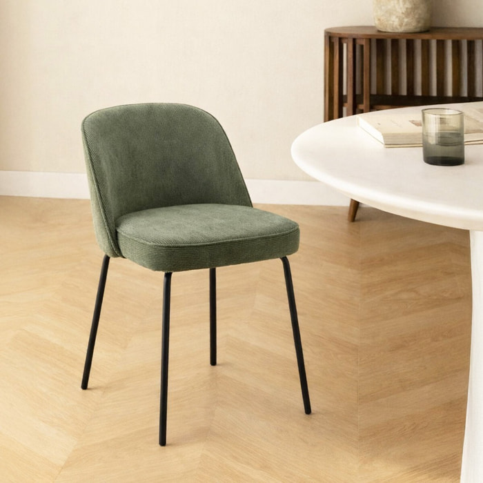 Lot de 2 chaises en velours côtelé - OLDEN