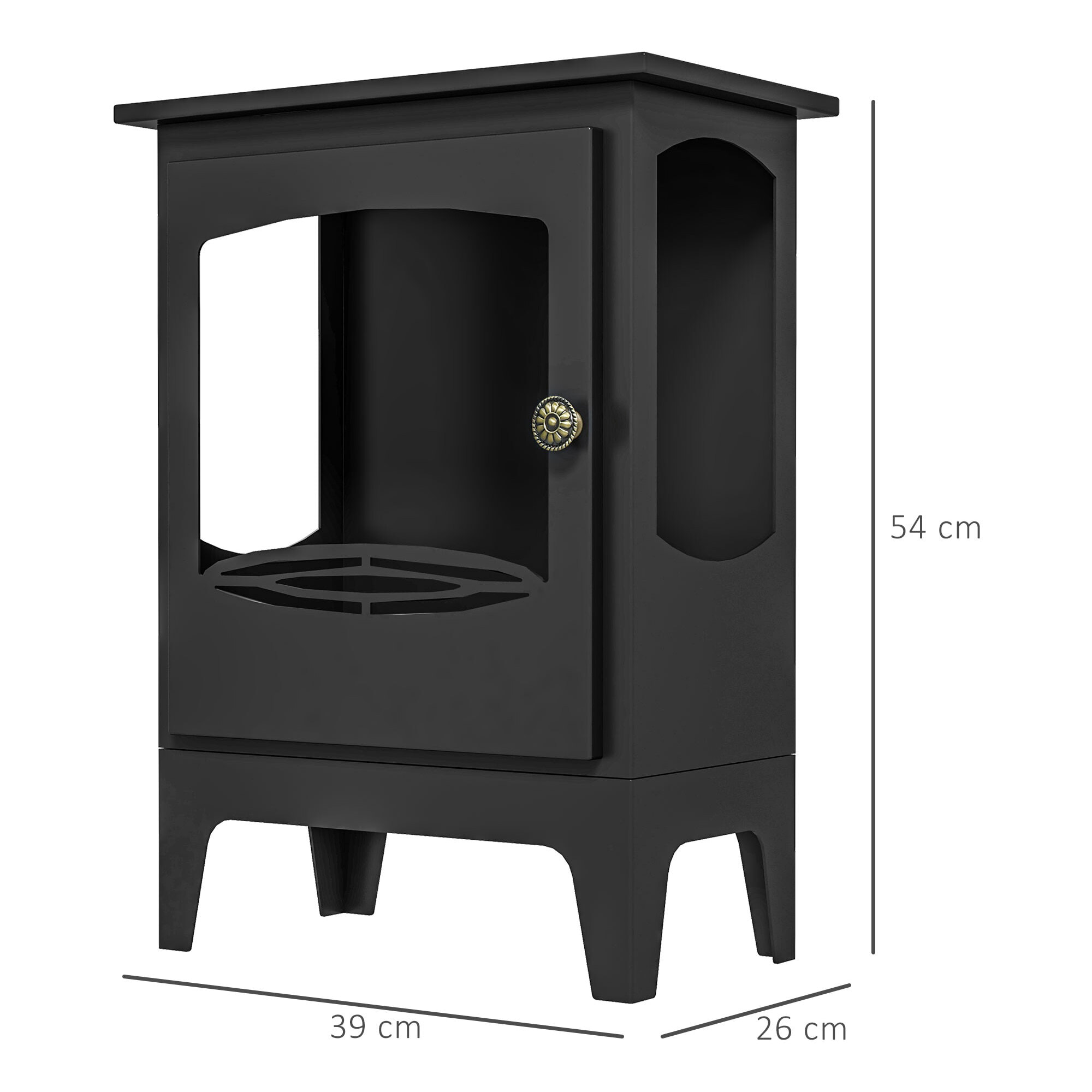 Chimenea de Etanol 7000BTU Chimenea de Bioetanol de Acero con Apagallamas de Acero Inoxidable Tanque de 1,2 L Tiempo de Combustión 3H para Interiores 20-25 m² 39x26x54 cm Negro