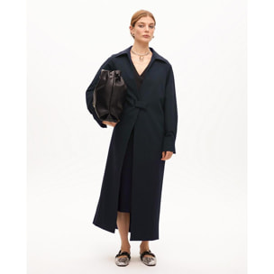 Trench in tessuto tecnico con cintura