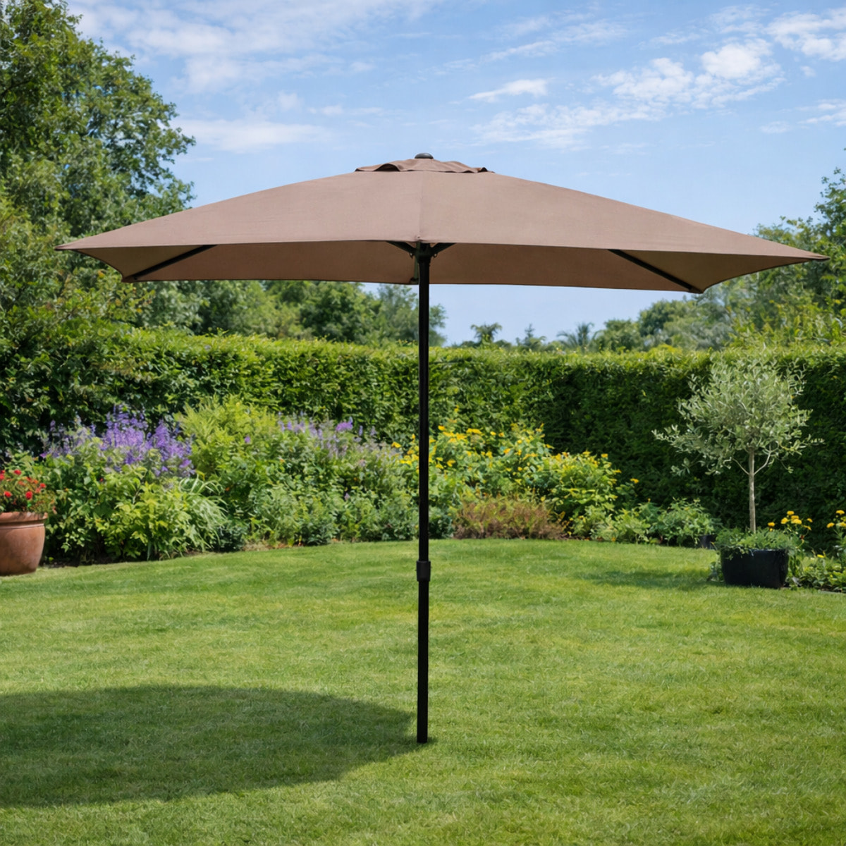 Parasol  marron  rectangle 2,93 x 1,93 m LIGURIA