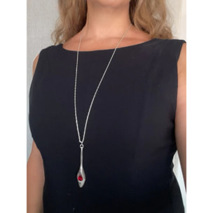 Collar largo Cristal Tear en cristal SW siam plata 10µ