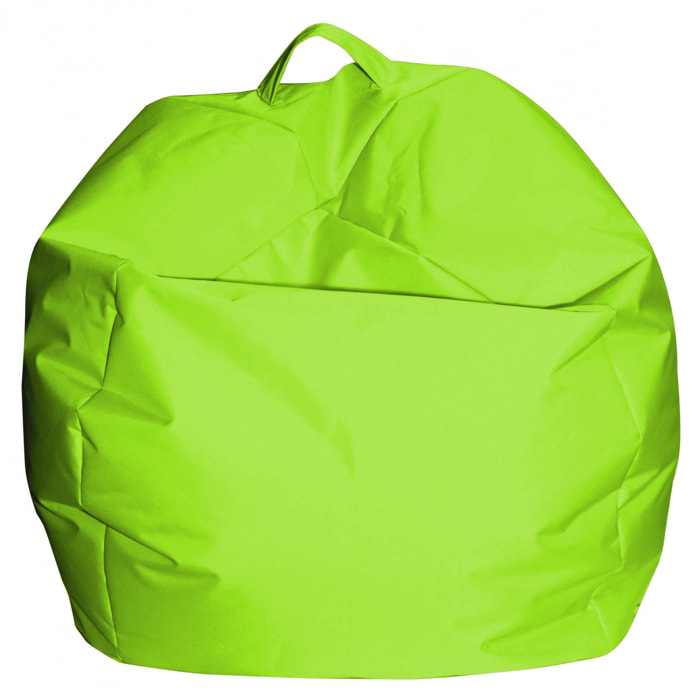 Pouf Ascia, Poltrona multiuso, Poltroncina sacco, Pouf poggiapiedi, Made in Italy, 65x65 h50 cm, Verde
